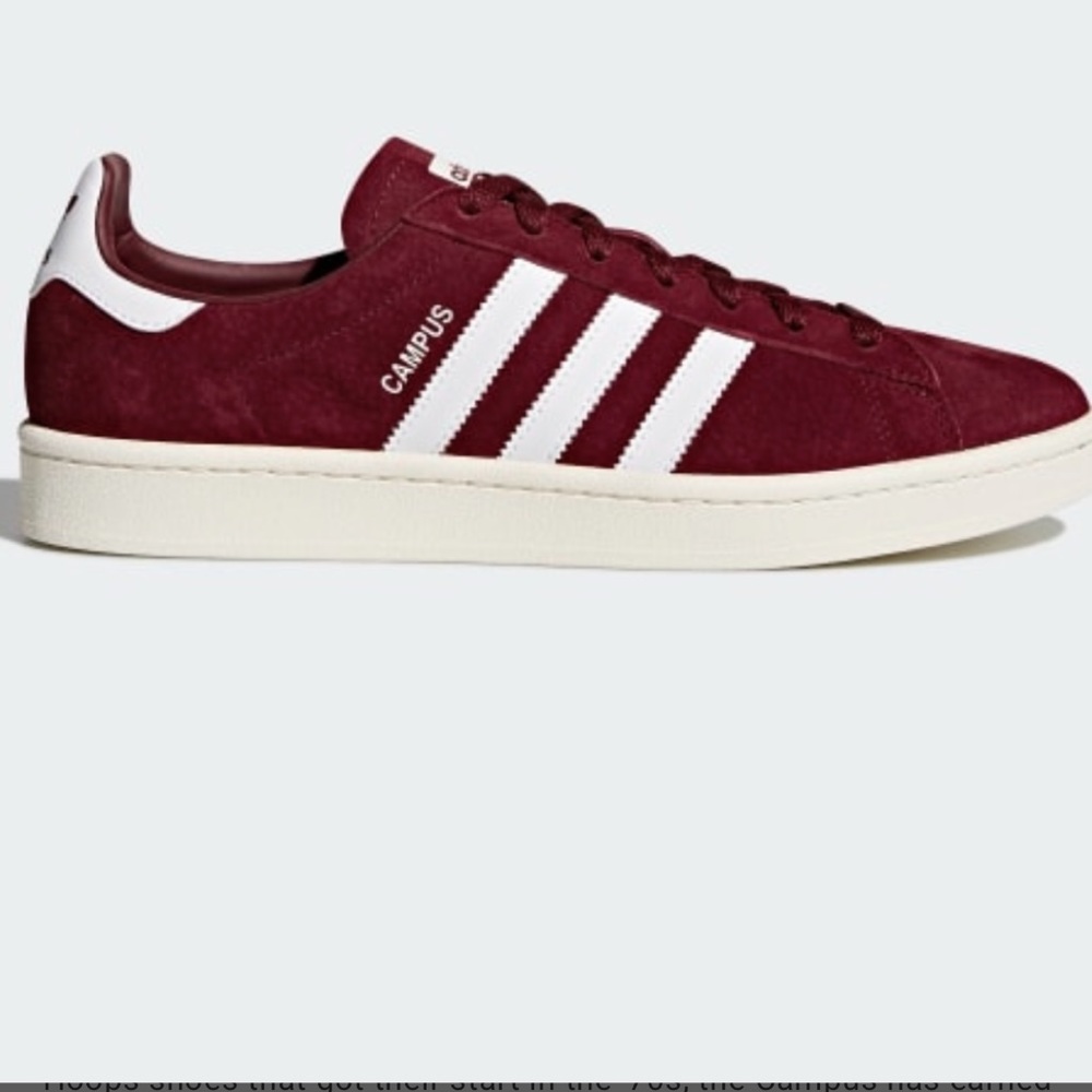 BNWOB, maroon Adidas Campus.
